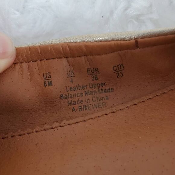 Franco Sarto Brewer Leather Ballet Flats Metallic Gold Size 6 - Picture 8 of 10